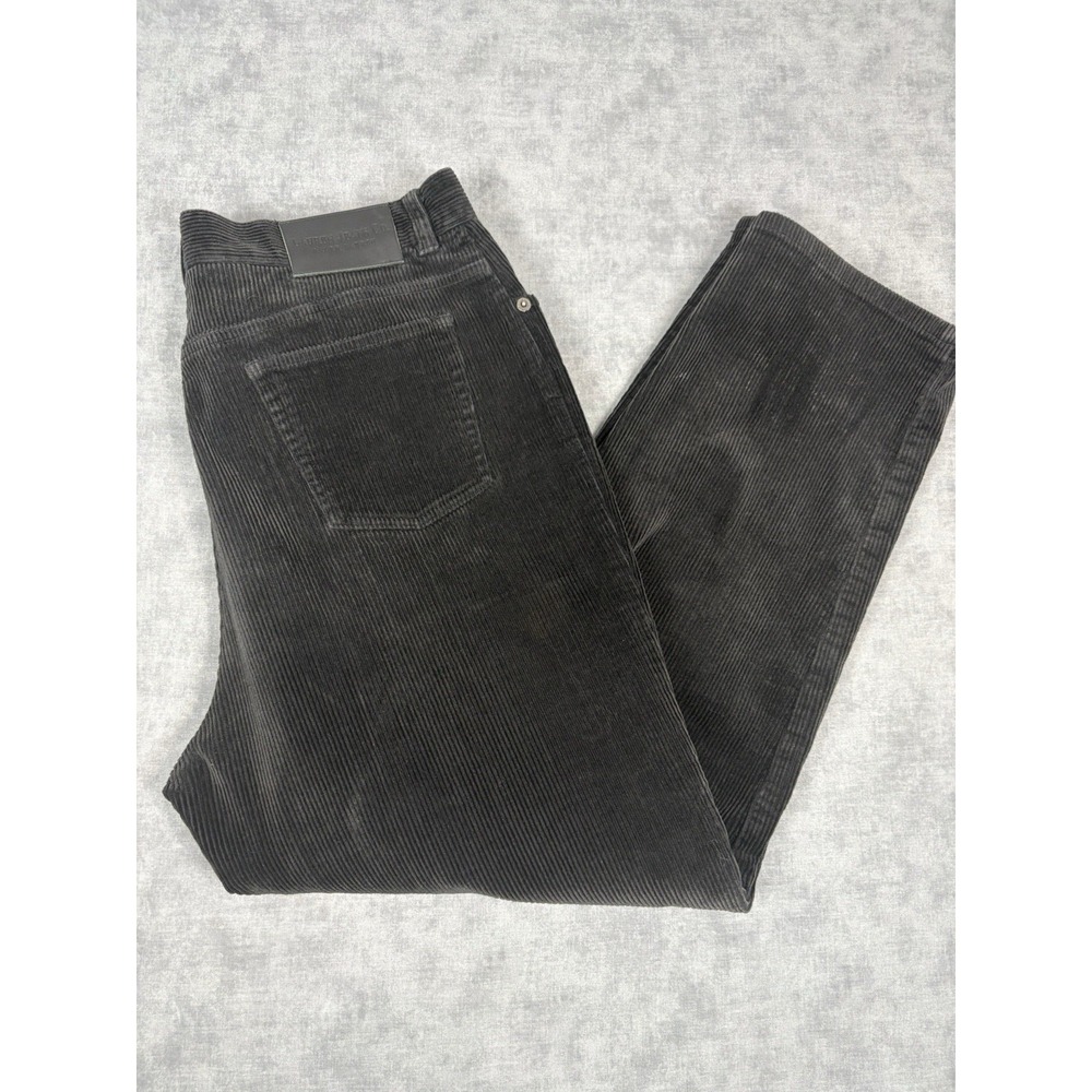 Vintage Lauren Ralph Lauren Corduroy Pants Womens 14P Black High Rise Straight